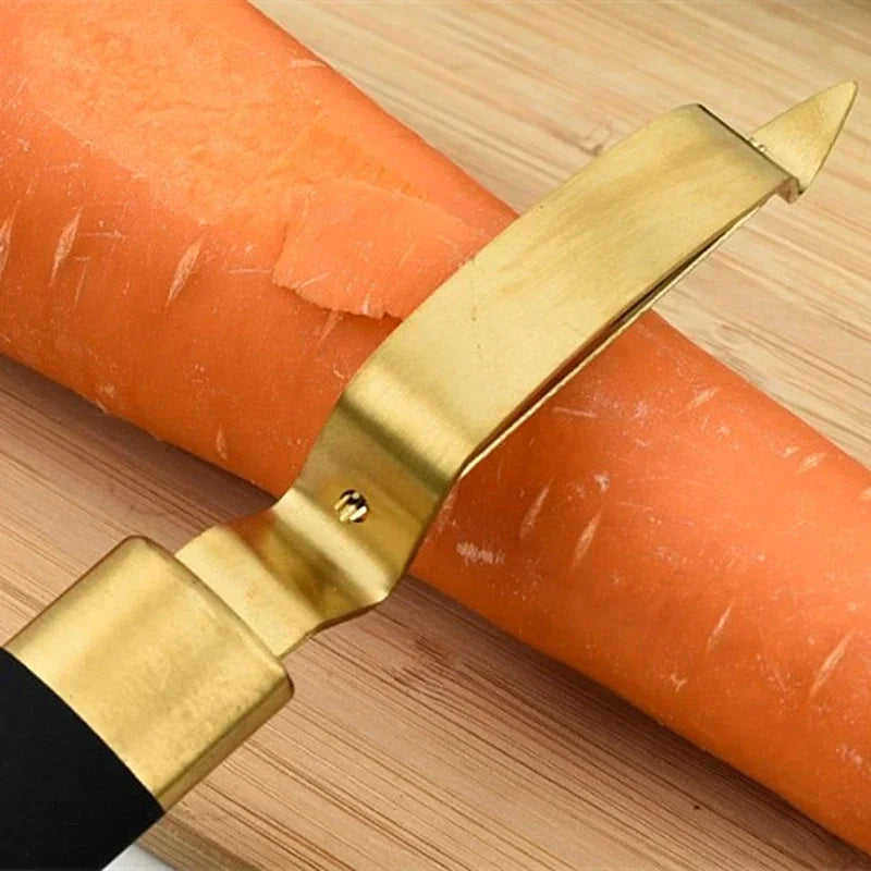 Edelstahl Reibe & Schäler in Goldoptik